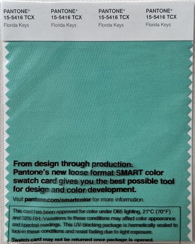Pantone TCX Cotton Swatch Card 15-5416 TCX Florida Keys