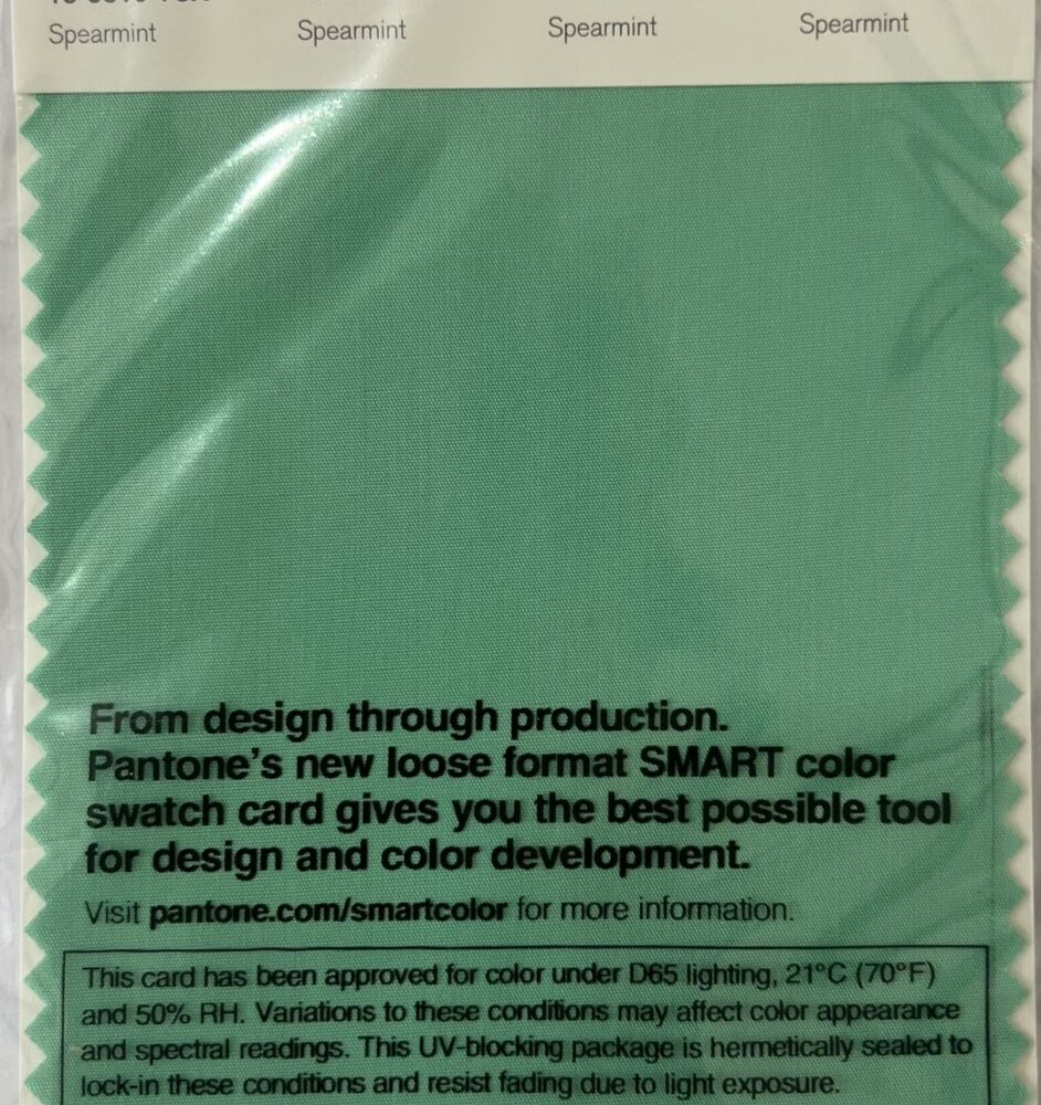 Pantone TCX Cotton Swatch Card 15-5819 TCX Spearmint