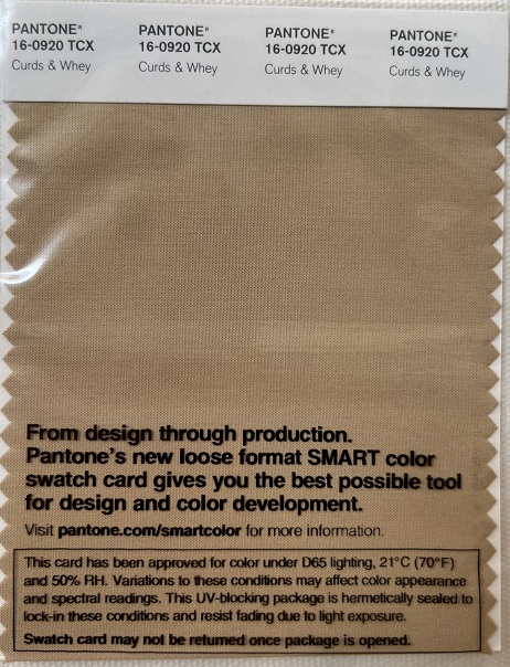 Pantone TCX Cotton Swatch Card 16-0920 TCX Curds & Whey