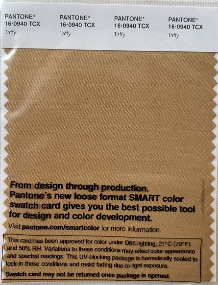 Pantone TCX Cotton Swatch Card 16-0940 TCX Taffy