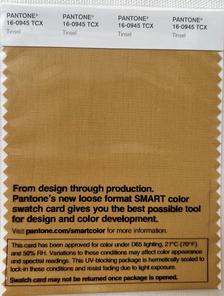 Pantone TCX Cotton Swatch Card 16-0945 TCX Tinsel