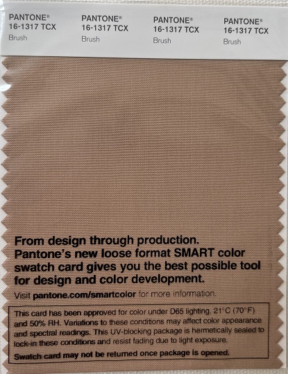 Pantone TCX Cotton Swatch Card 16-1317 TCX Brush