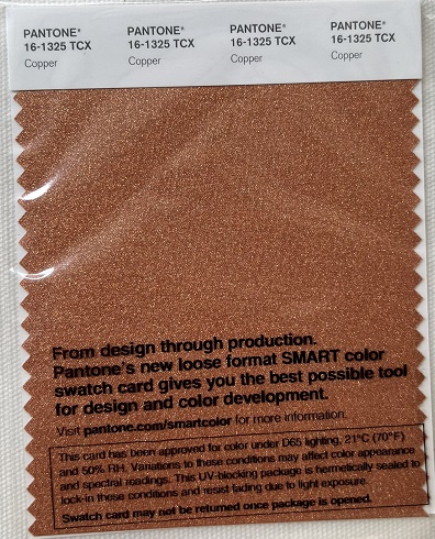 Pantone TCX Cotton Swatch Card 16-1325 TCX Copper
