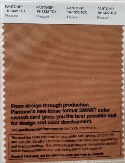 Pantone TCX Cotton Swatch Card 16-1332 TCX Pheasant