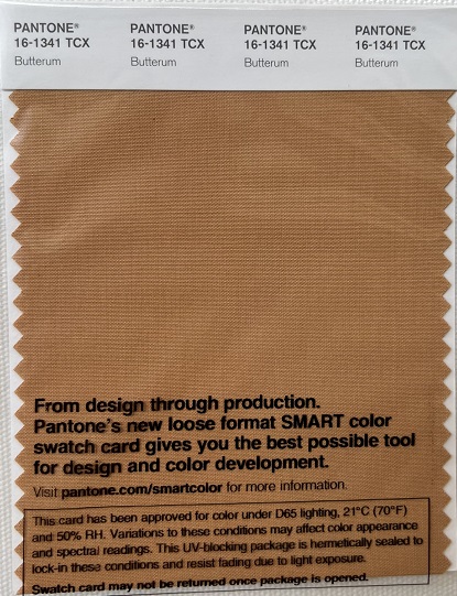 Pantone TCX Cotton Swatch Card 16-1341 TCX Butterum