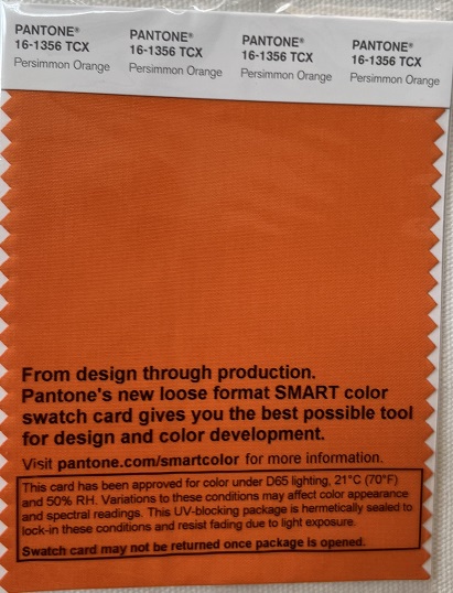 Pantone TCX Cotton Swatch Card 16-1356 TCX Persimmon Orange