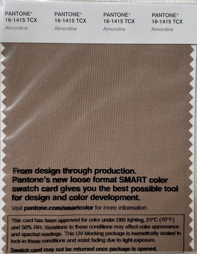 Pantone TCX Cotton Swatch Card 16-1415 TCX Almondine