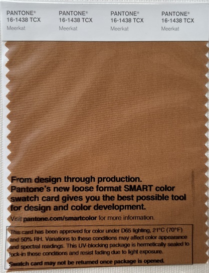 Pantone TCX Cotton Swatch Card 16-1438 TCX Meerkat