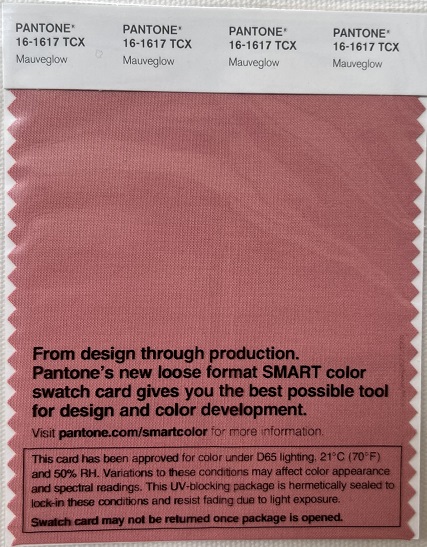 Pantone TCX Cotton Swatch Card 16-1617 TCX Mauveglow