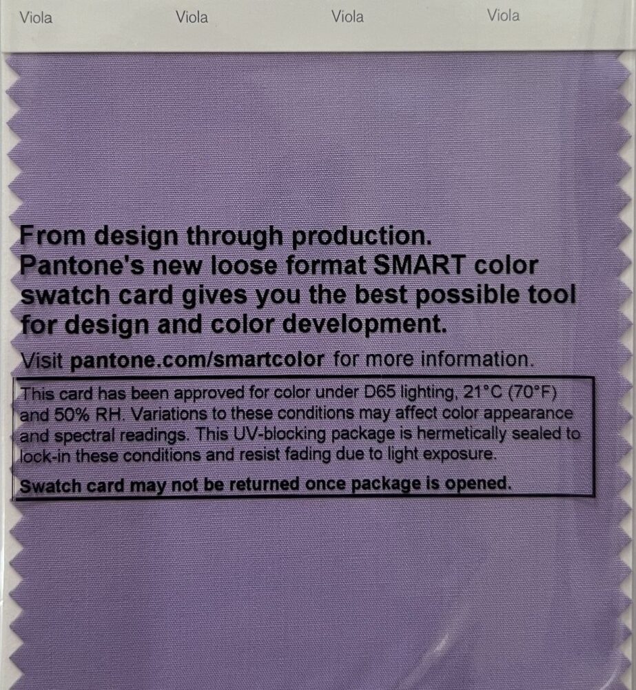 Pantone TCX Cotton Swatch Card 16-3815 TCX Viola