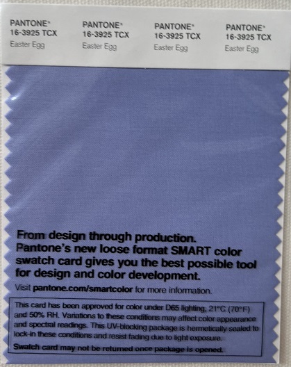 Pantone TCX Cotton Swatch Card 16-3925 TCX Easter Egg