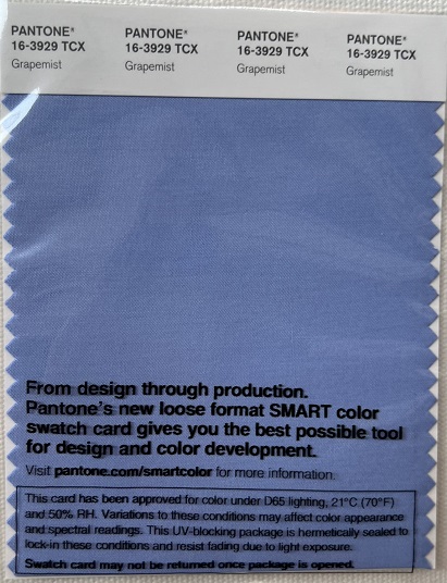 Pantone TCX Cotton Swatch Card 16-3929 TCX Grapemist