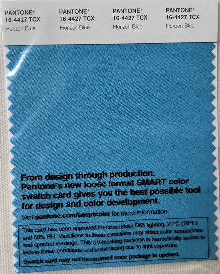 Pantone TCX Cotton Swatch Card 16-4427 TCX Horizon Blue