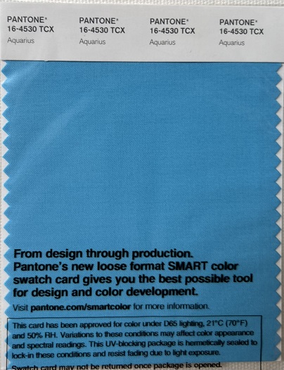 Pantone TCX Cotton Swatch Card 16-4530 TCX Aquarius