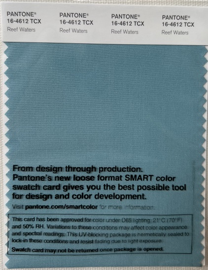 Pantone TCX Cotton Swatch Card 16-4612 TCX Reef Waters