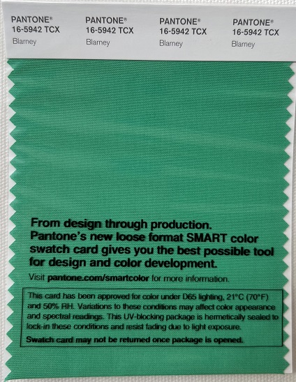 Pantone TCX Cotton Swatch Card 16-5942 TCX Blarney