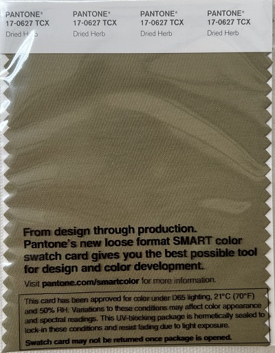 Pantone TCX Cotton Swatch Card 17-0627 TCX Dried Herb