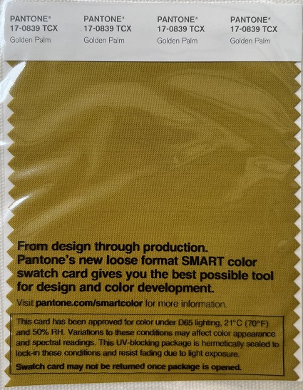 Pantone TCX Cotton Swatch Card 17-0839 TCX Golden Palm