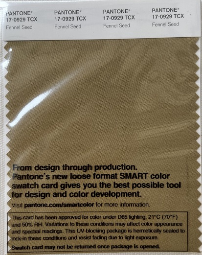 Pantone TCX Cotton Swatch Card 17-0929 TCX Fennel Seed