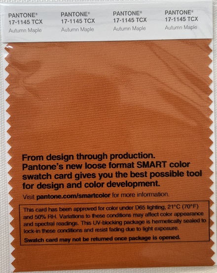 Pantone TCX Cotton Swatch Card 17-1145 TCX Autumn Maple
