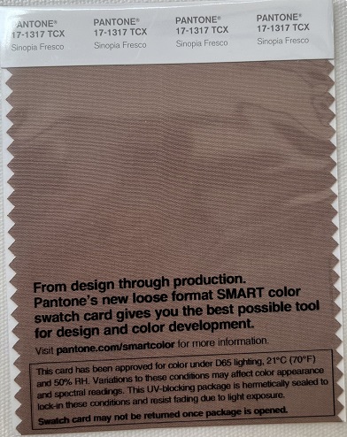 Pantone TCX Cotton Swatch Card 17-1317 TCX Sinopia Fresco