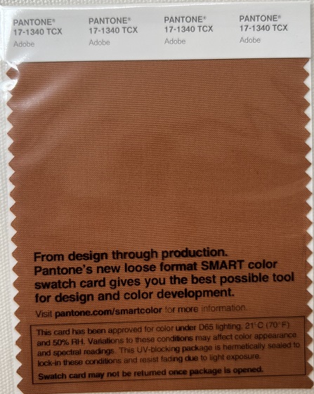 Pantone TCX Cotton Swatch Card 17-1340 TCX Adobe