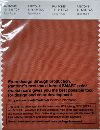 Pantone TCX Cotton Swatch Card 17-1345 TCX Spice Route
