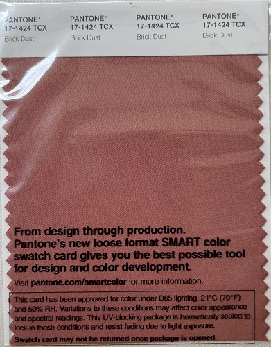 Pantone TCX Cotton Swatch Card 17-1424 TCX Brick Dust