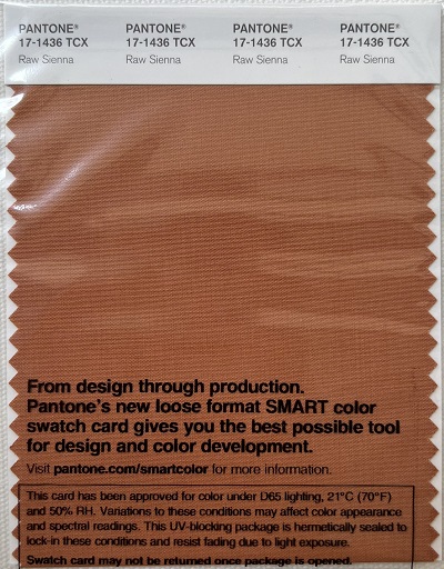 Pantone TCX Cotton Swatch Card 17-1436 TCX Raw Sienna