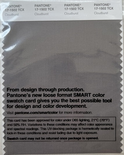 Pantone TCX Cotton Swatch Card 17-1502 TCX Cloudburst