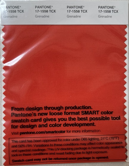 Pantone TCX Cotton Swatch Card 17-1558 TCX Grenadine