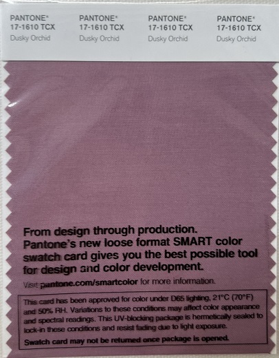 Pantone TCX Cotton Swatch Card 17-1610 TCX Dusky Orchid