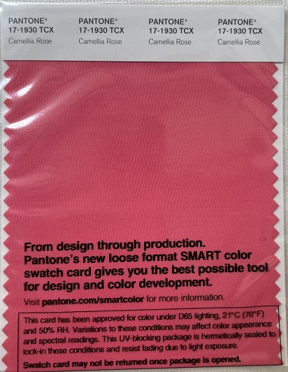 Pantone TCX Cotton Swatch Card 17-1930 TCX Camellia Rose
