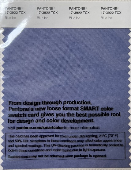 Pantone TCX Cotton Swatch Card 17-3922 TCX Blue Ice