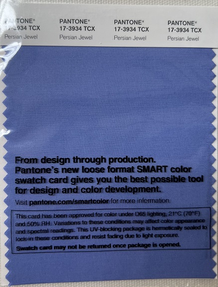 Pantone TCX Cotton Swatch Card 17-3934 TCX Persian Jewel