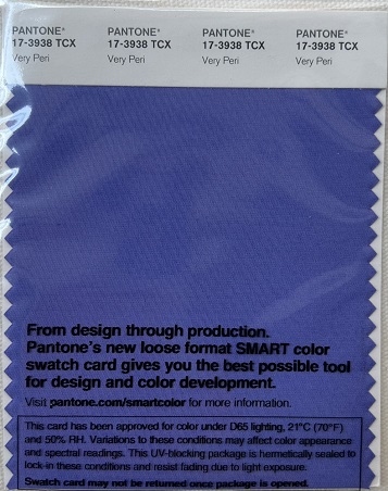 Pantone TCX Cotton Swatch Card 17-3938 TCX Very Peri