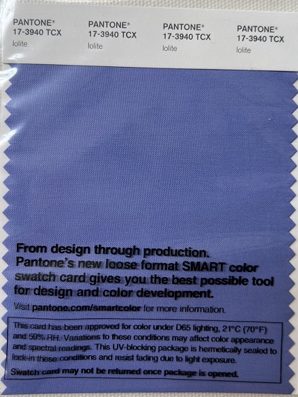 Pantone TCX Cotton Swatch Card 17-3940 TCX Iolite