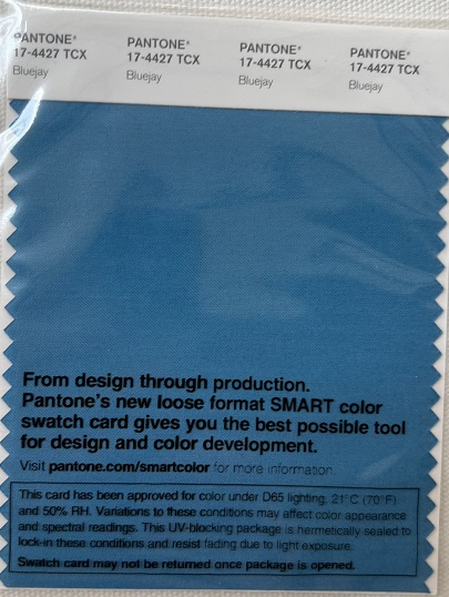 Pantone TCX Cotton Swatch Card 17-4427 TCX Bluejay