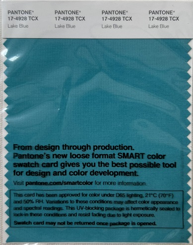 Pantone TCX Cotton Swatch Card 17-4928 TCX Lake Blue