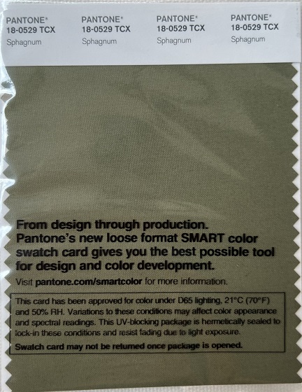 Pantone TCX Cotton Swatch Card 18-0529 TCX Sphagnum