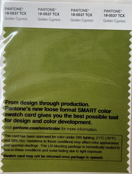 Pantone TCX Cotton Swatch Card 18-0537 TCX Golden Cypress