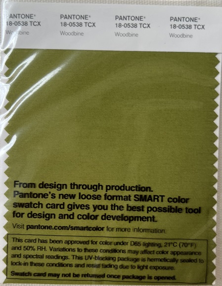 Pantone TCX Cotton Swatch Card 18-0538 TCX Woodbine