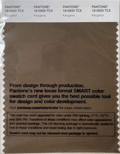 Pantone TCX Cotton Swatch Card 18-0920 TCX Kangaroo