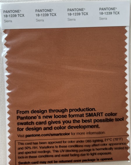 Pantone TCX Cotton Swatch Card 18-1239 TCX Sierra