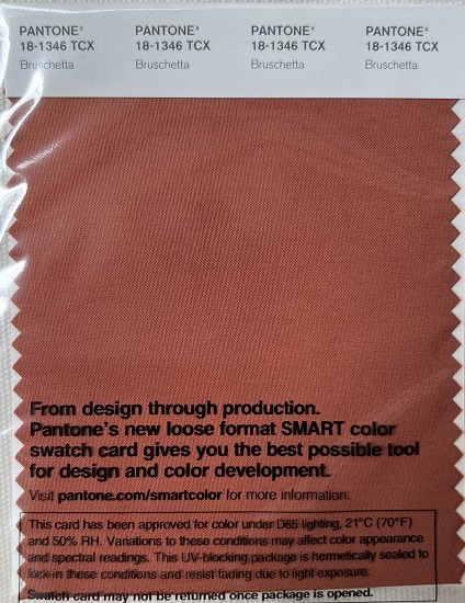 Pantone TCX Cotton Swatch Card 18-1346 TCX Bruschetta