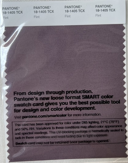 Pantone TCX Cotton Swatch Card 18-1405 TCX Flint
