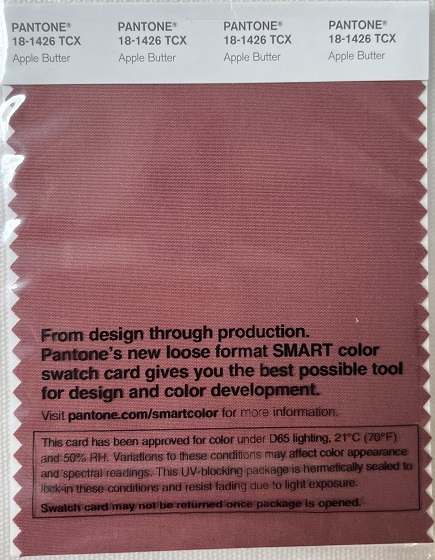Pantone TCX Cotton Swatch Card 18-1426 TCX Apple Butter