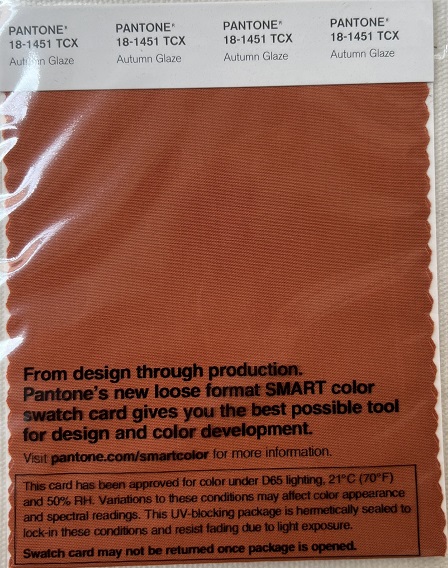 Pantone TCX Cotton Swatch Card 18-1451 TCX Autumn Glaze