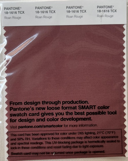 Pantone TCX Cotton Swatch Card 18-1616 TCX Roan Rouge