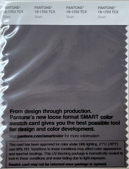 Pantone TCX Cotton Swatch Card 18-1703 TCX Shark
